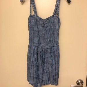 Dex printed denim romper